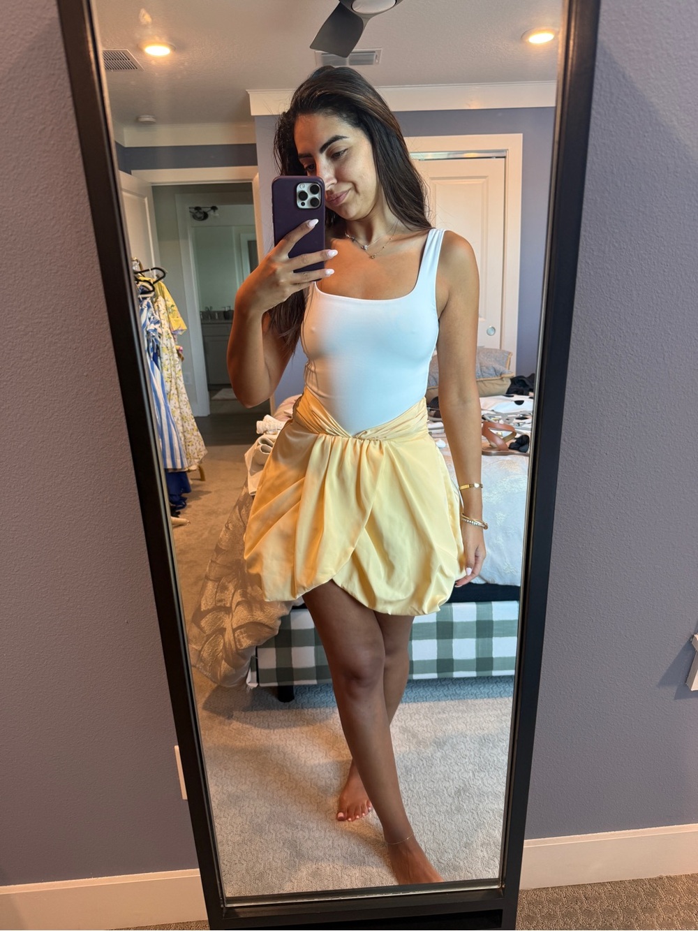 Zara Yellow Twist Tulip Mini Skirt
